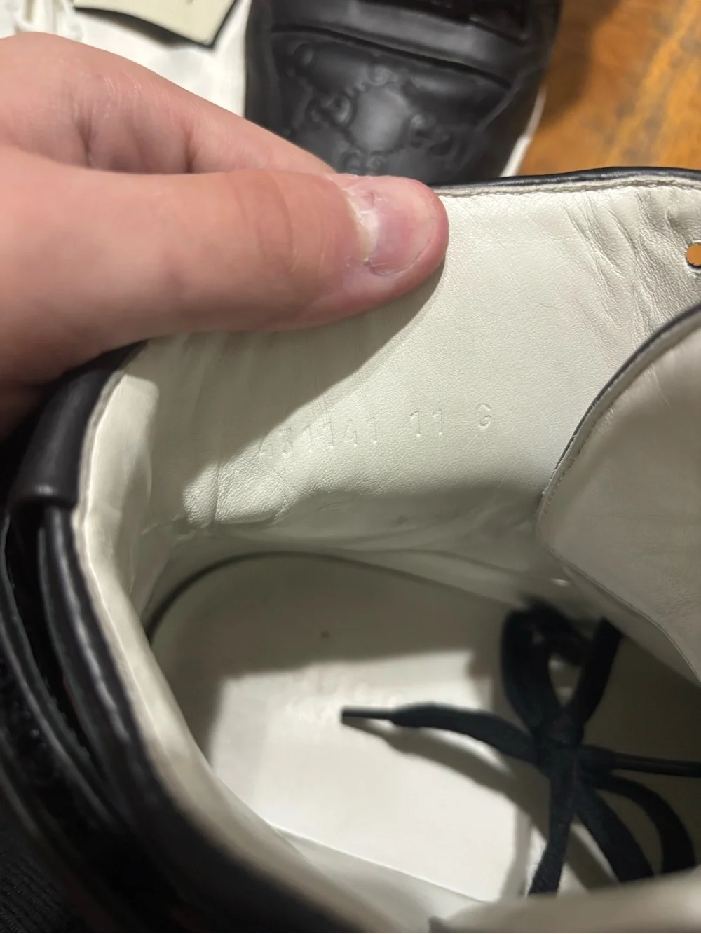 Gucci Black Leather High-Top Sneakers with White Soles